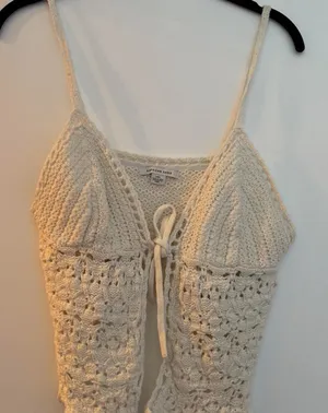 American Eagle Crochet Tank Top tie thumbnail 1