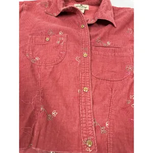 Woolrich Cropped Corduroy Jacket Embroidered Red Y2K Indie‎ Cottagecore M thumbnail 4