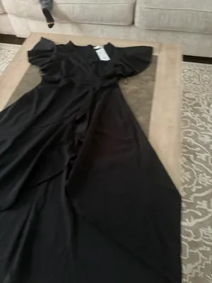 ZZZY Women's Elegant V Neck Ruffle Sleeve Maxi Dress Solid Color Flowy Formal Cocktail Party Wedding Guest Work Dresses thumbnail 7