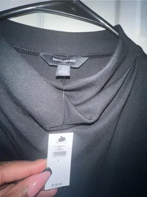 NWT Banana Republic Black Sleeveless Mock-Neck Midi Dress thumbnail 4