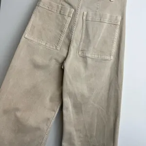 Zara Marine Straight Wide Leg Jeans Sz 0 Tan Beige High Rise Stretch thumbnail 13