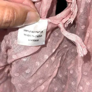 Fantasia Accessories Womens Polka Dot Gauze Polyester Fringed Scarf Pink 22”x72” thumbnail 4