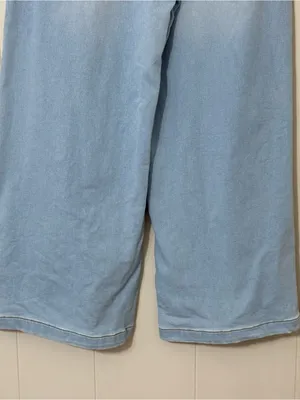 Pilcro Anthropologie Wide Leg Denim Knit Pants L High Rise Pull On Jeans thumbnail 13