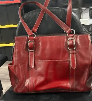 Fossil Elegant Red Leather Tote Bag thumbnail 1