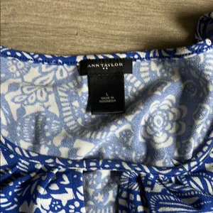 Ann Taylor Blue and White Paisley Print Tank Top thumbnail 2