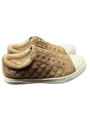 UGG Quilted Slip-On Sneakers in Tan with White Toe thumbnail 5