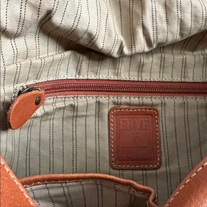 FRYE Cognac Leather Crossbody Saddle‎ Bag Braided Boho Chic Western Inspired thumbnail 7