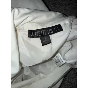 Lafayette 148‎ Pants Women 6 White Good Linen Wide Leg High Waist Trousers thumbnail 2