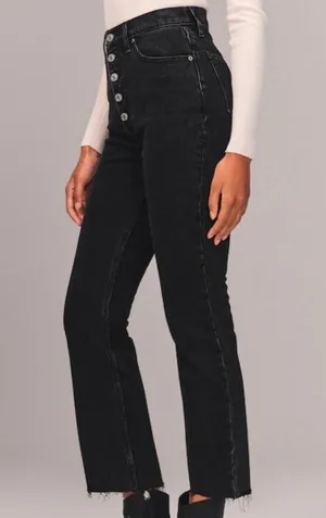 Abercrombie The Kick Flare Ultra High Rise Jeans - Black thumbnail 2