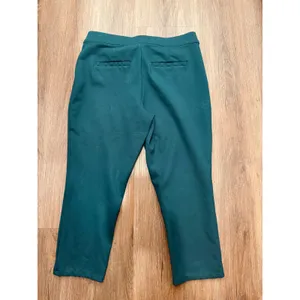 Soft‎ Surroundings Metro Ponte Knit Pants Teal Green Cropped Tapered PL 3GM70 thumbnail 3