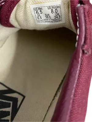 VANS Low Top Sneakers Womens Size 8 Maroon Canvas Lace Up Skater Punk NWOB thumbnail 5