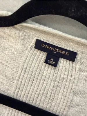 Banana Republic Size XL Light Gray 100% Cotton Short Sleeve Button Cardigan thumbnail 9