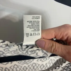 American Rag White and Black Geometric Patterned Crop Top thumbnail 6