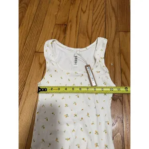 Skims NWT Cotton Crop Rib Tank in Marigold Rosebud Print Size Medium thumbnail 5