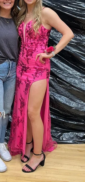 Pink Corset Prom Dress thumbnail 4