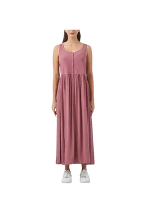 Frye Smocked Top Midi Dress Pink Size L Summer Vacation Coastal Beach Bohemian thumbnail 7