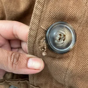 Free People Brown Utility Cropped Military Jacket Button Front Small Boho Field thumbnail 5