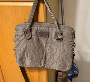 Marc Jacobs Quilted Laptop Case w/ Shoulder Strap - Taupe gray like 16x12” thumbnail 1