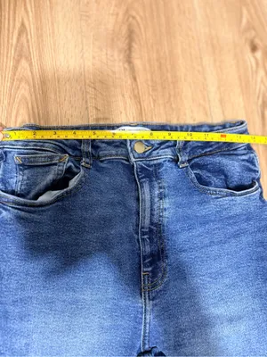 Zara Women's High Rise Flare Jeans Medium Wash 70s Bell Bottom Denim Size 10 thumbnail 5