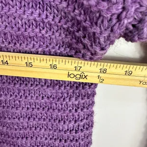 American‎ Eagle Sweater Womens M Purple Cable Knit Wool Blend Chunky Pullover thumbnail 5