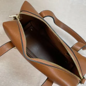 Brown Vegan Leather Doctor Bag Style Crossbody Purse thumbnail 8