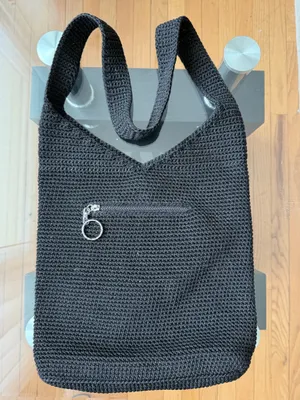 The Sak Black Crochet Shoulder Bag thumbnail 1