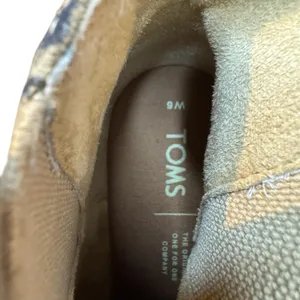 TOMS Booties Womens Size 6 Brown Leopard Faux‎ Suede Wedge Ankle Pull On thumbnail 3