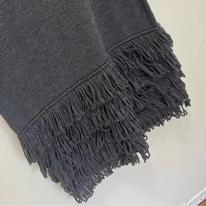 Calvin Klein Knit Dress Gray Loop Fringe‎ Skirt 3/4 sleeves (is like size M) thumbnail 4