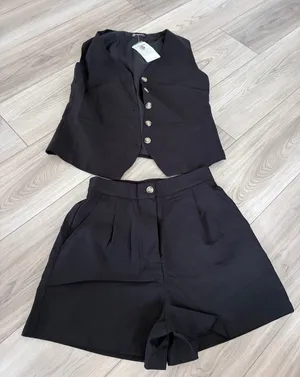 PrettyGarden Women Black 2 Piece Vest and Shorts Set Suit Size XS NWT thumbnail 1