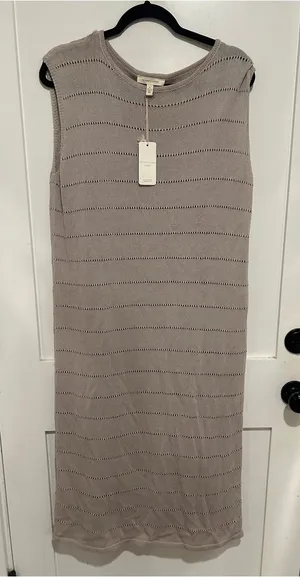 Grade & Gather Knit Midi Dress in Taupe size medium thumbnail 1