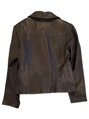 Wilsons Leather Maxima Black Genuine Leather Blazer Jacket Size Small thumbnail 2