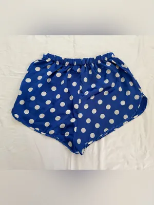 Vintage Victoria’s Secret‎ Blue Polka Dot Satin Tap Shorts Size M thumbnail 5