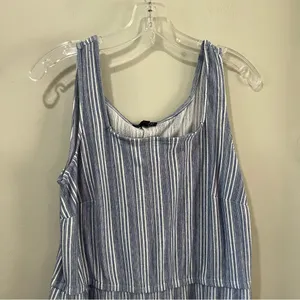 Lane Bryant womens strapless maxi dress Size 14‎ / 16 Blue White Striped Pockets thumbnail 4