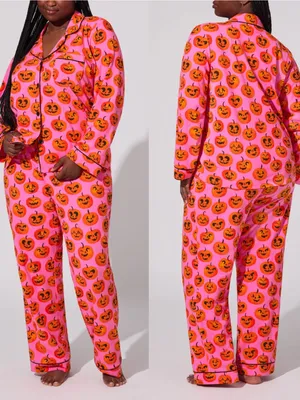 BedHead PJs Jolly Jack-O-Lantern Long Sleeve Classic Stretch Jersey Pajama Set thumbnail 6