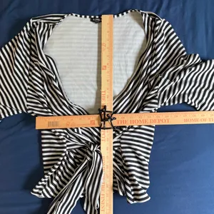 Express Monochrome Striped Wrap Top XL thumbnail 8