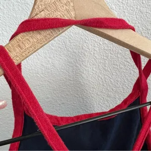 Hollister Blue White Red Thick Ribbed Knit Strappy Back Medium thumbnail 7