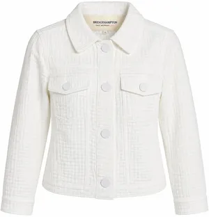 isaac mizrahi live bridgehampton cotton gauze jacket bright white size xl thumbnail 1