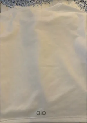 White Alo Crop Yoga Top thumbnail 3