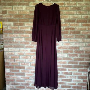 Lulu’s Adoring You Long Sleeve Maxi Dress NEW Women’s Small Purple Chiffon Gown thumbnail 7