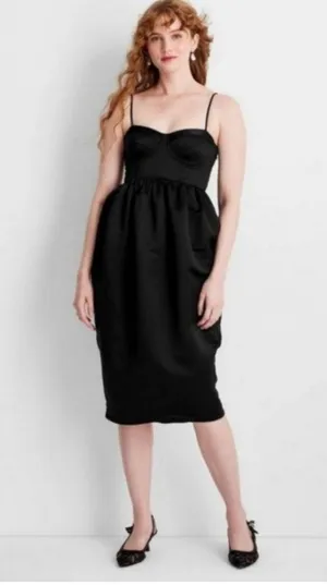 Women's holiday themed satin midi dress \ thumbnail 2