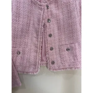 Rachel Zoe light pink tweeted jacket Small thumbnail 2