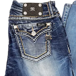 Miss Me Signature Boot Cut Flap Pocket Jeans Sz 28 thumbnail 3