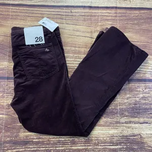 RAG & BONE 10 Inch Crop Flare Burgundy Suede Like Pants Size 28 Made In USA thumbnail 1