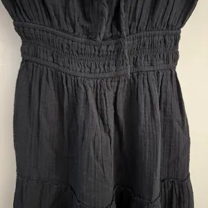 GAP Black Tiered Ruffled Maxi Dress S/S Scoop Neck XS Petite thumbnail 3