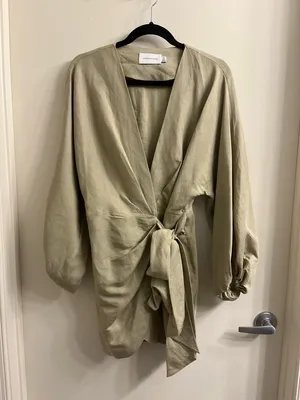 Significant Other Kenna Wrap Mini Dress Size US 2 Tan thumbnail 4