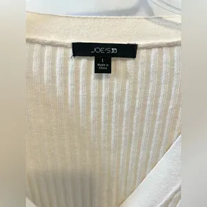 Joe’s Jeans cream ribbed v-neck cardigan thumbnail 3