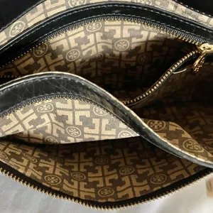 Tory Burch Black Leather Logo Clutch Handbag Evening Bag thumbnail 7