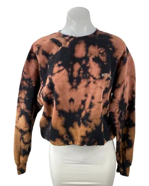 Urban Outfitters BDG Black Brown Long Sleeve Crew Neck Sweatshirt Top Size S thumbnail 1