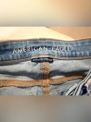 American Eagle Outfitters Light Wash Distressed Flare Jeans thumbnail 4