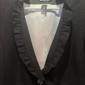 White House Black Market Women’s Dotted Blazer Ruffle collar 3/4 Sleeves Size 12 thumbnail 8